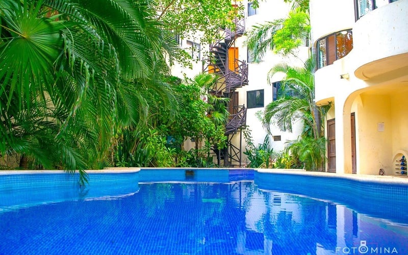 Pool and building exterior