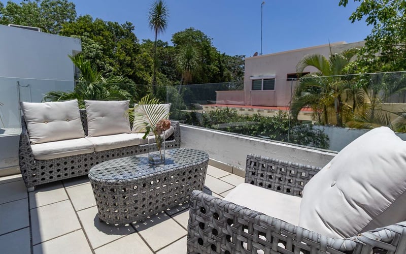 Rooftop terrace with seating