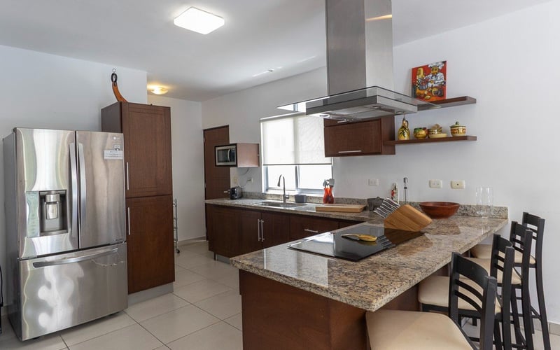 Kitchen with granite countertops