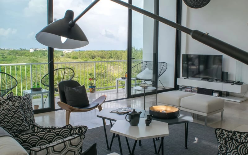 Living room with view