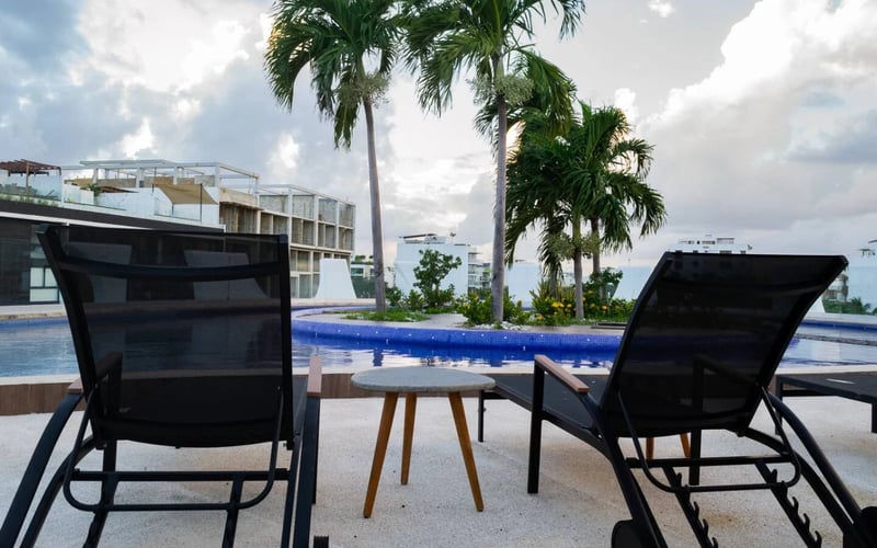 Poolside lounge area